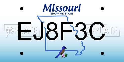 EJ8F3C Missouri License Plate
