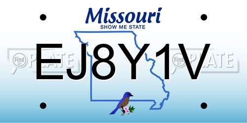 EJ8Y1V Missouri License Plate