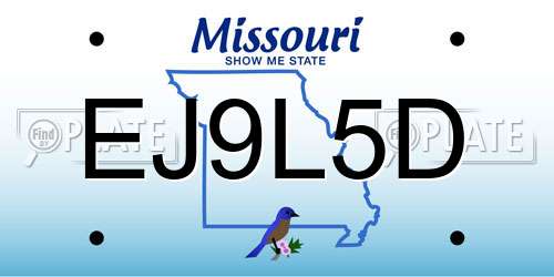 EJ9L5D Missouri License Plate