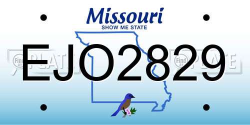 EJO2829 Missouri License Plate