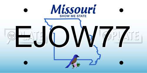 EJOW77 Missouri License Plate