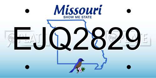 EJQ2829 Missouri License Plate