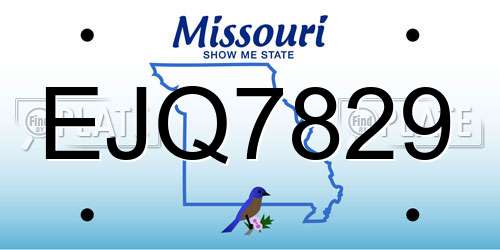 EJQ7829 Missouri License Plate