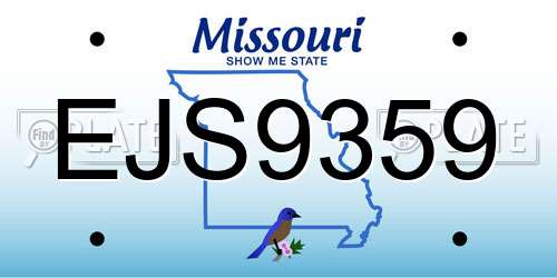EJS9359 Missouri License Plate