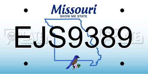 EJS9389 Missouri License Plate