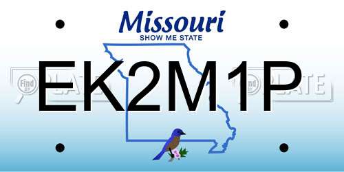 EK2M1P Missouri License Plate
