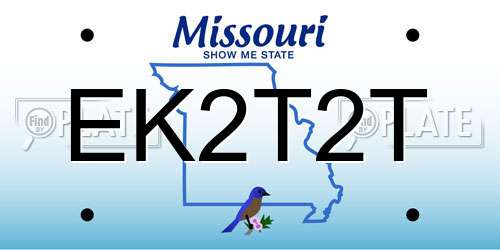 EK2T2T Missouri License Plate
