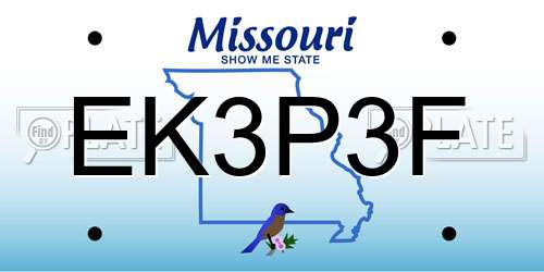 EK3P3F Missouri License Plate