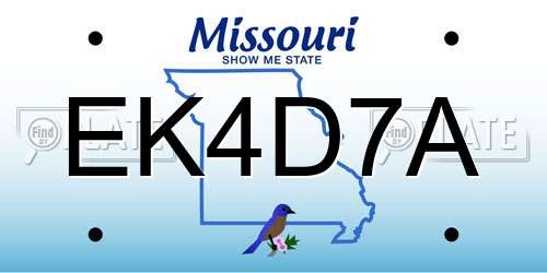 EK4D7A Missouri License Plate