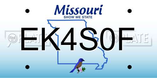 EK4S0F Missouri License Plate