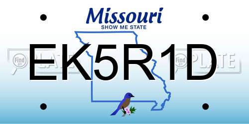 EK5R1D Missouri License Plate