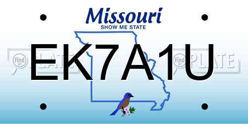 EK7A1U Missouri License Plate
