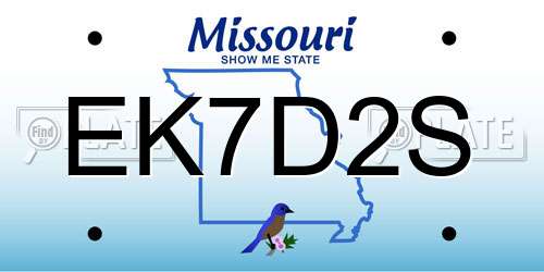 EK7D2S Missouri License Plate