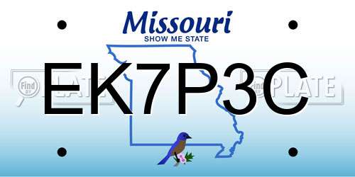 EK7P3C Missouri License Plate