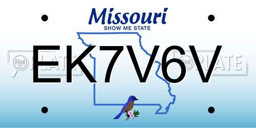 EK7V6V Missouri License Plate