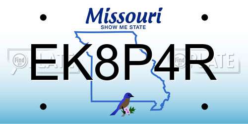 EK8P4R Missouri License Plate