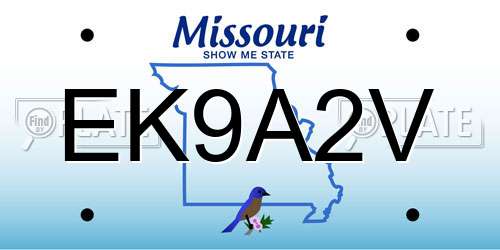 EK9A2V Missouri License Plate