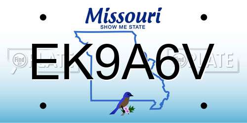 EK9A6V Missouri License Plate