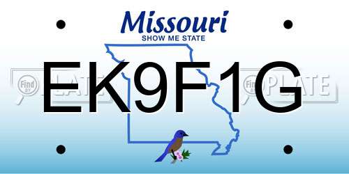 EK9F1G Missouri License Plate