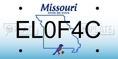 EL0F4C Missouri License Plate