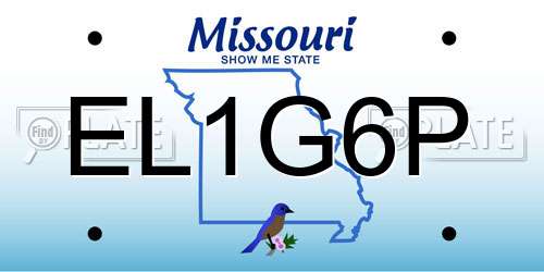 EL1G6P Missouri License Plate
