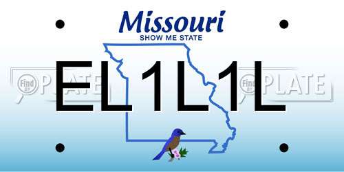EL1L1L Missouri License Plate