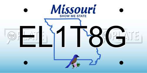 EL1T8G Missouri License Plate
