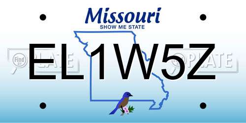 EL1W5Z Missouri License Plate