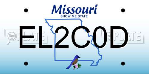 EL2C0D Missouri License Plate