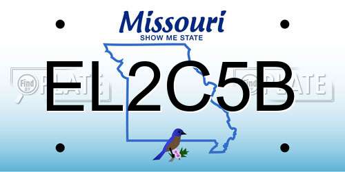 EL2C5B Missouri License Plate