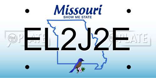 EL2J2E Missouri License Plate