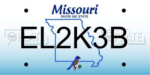 EL2K3B Missouri License Plate