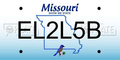 EL2L5B Missouri License Plate