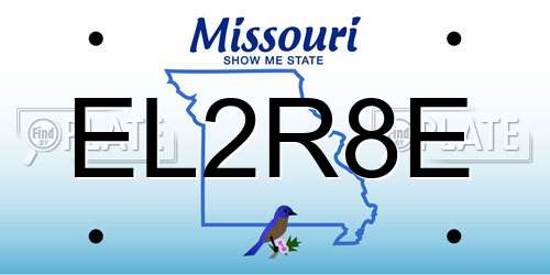 EL2R8E Missouri License Plate