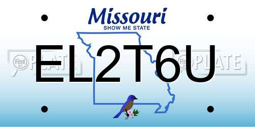 EL2T6U Missouri License Plate