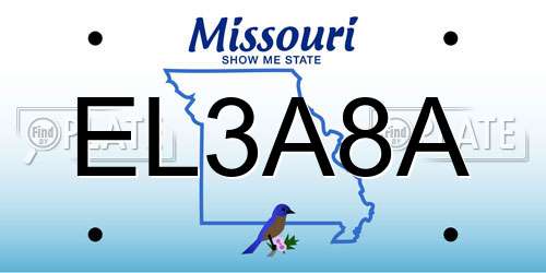 EL3A8A Missouri License Plate