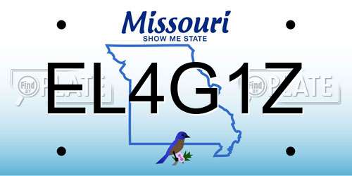 EL4G1Z Missouri License Plate