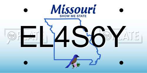 EL4S6Y Missouri License Plate
