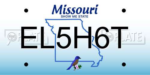 EL5H6T Missouri License Plate
