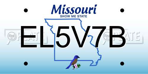 EL5V7B Missouri License Plate