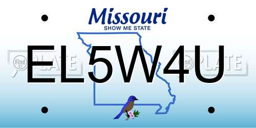 EL5W4U Missouri License Plate