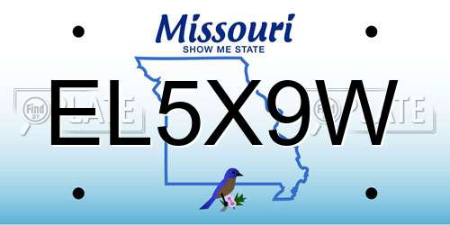 EL5X9W Missouri License Plate