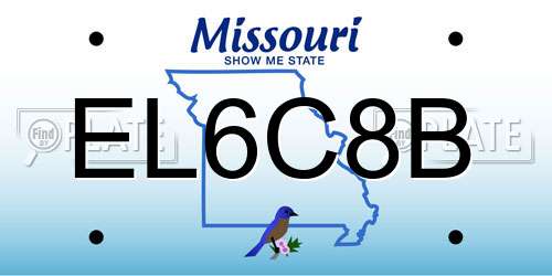 EL6C8B Missouri License Plate