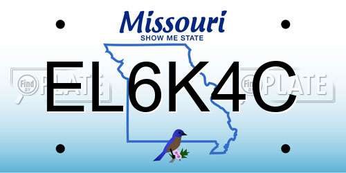 EL6K4C Missouri License Plate
