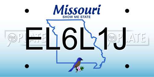 EL6L1J Missouri License Plate