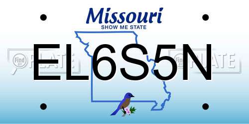 EL6S5N Missouri License Plate