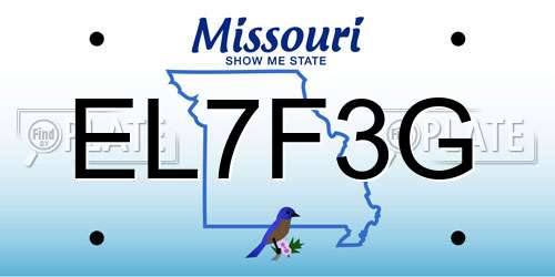 EL7F3G Missouri License Plate