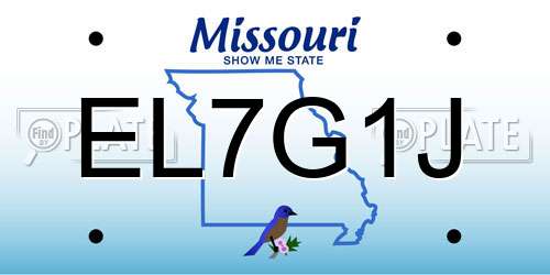 EL7G1J Missouri License Plate