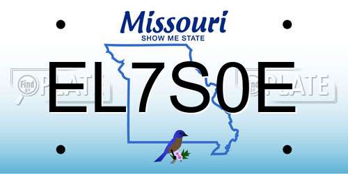 EL7S0E Missouri License Plate