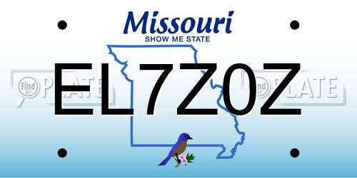 EL7Z0Z Missouri License Plate